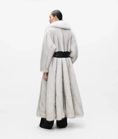 KL Studio long faux fur coat