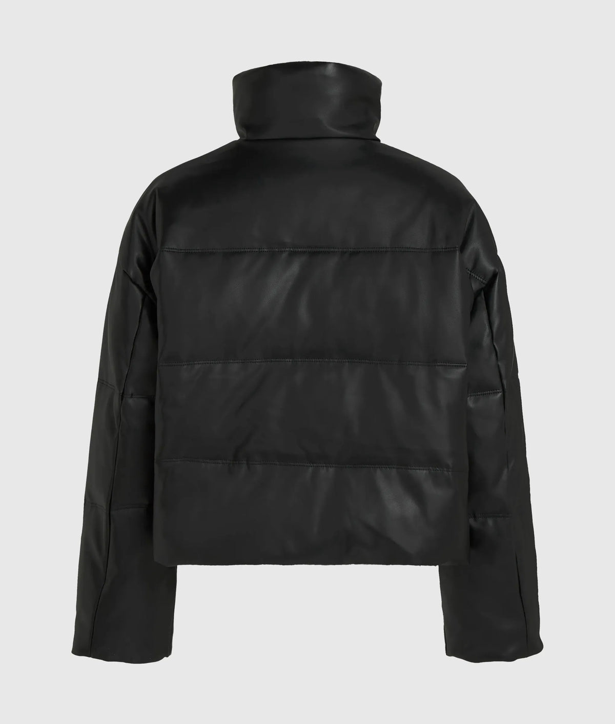 Faux-leather puffer jacket