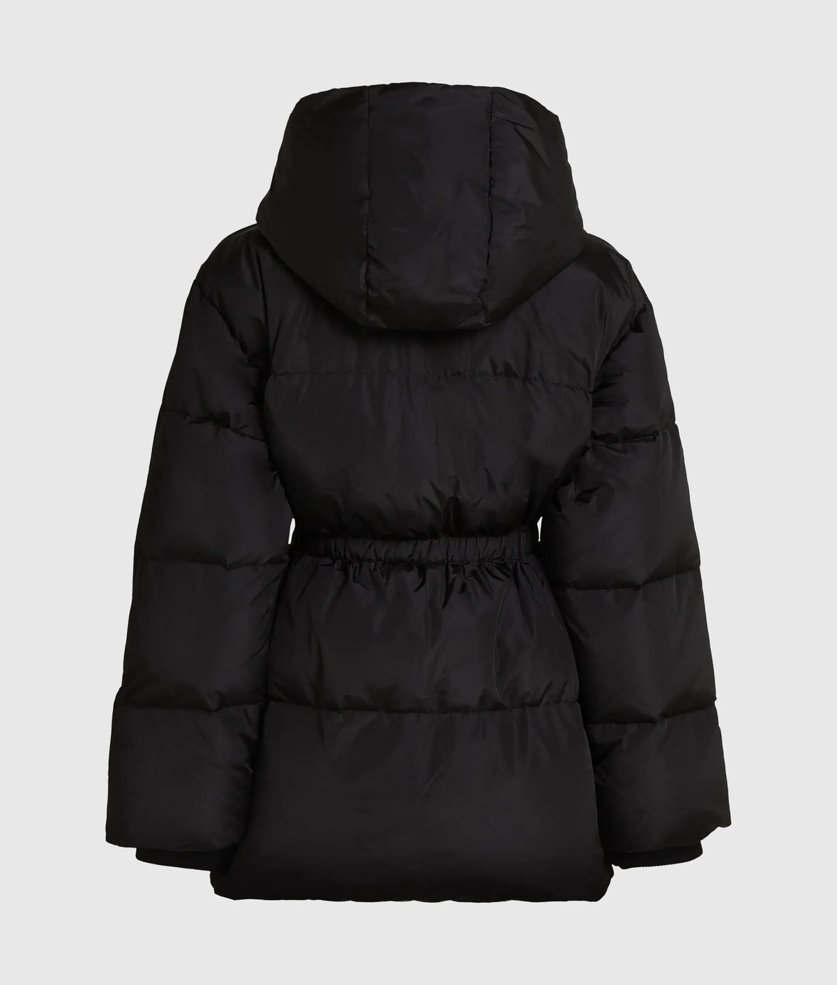 Cinched midi puffer jacket
