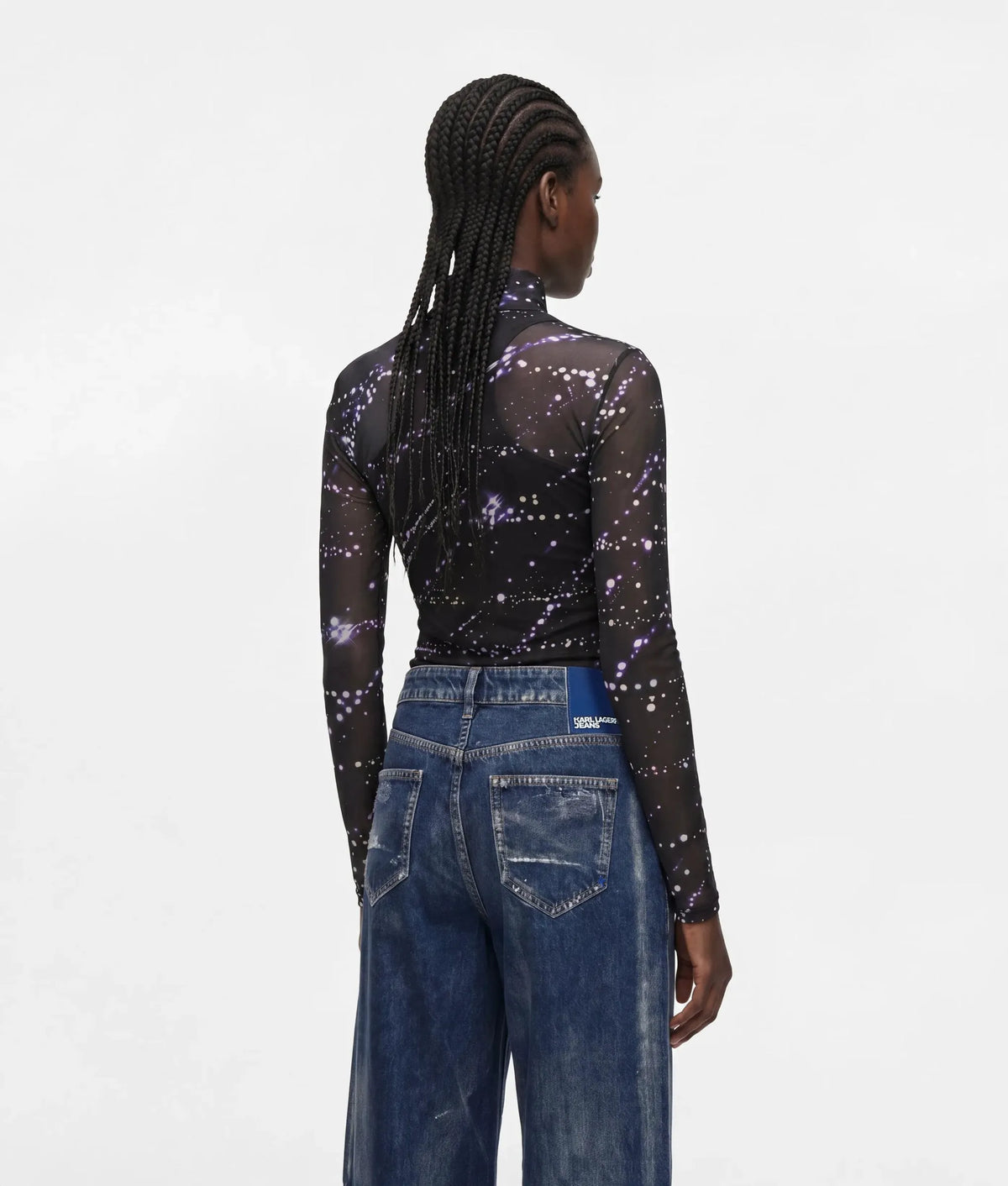Mesh constellation print top