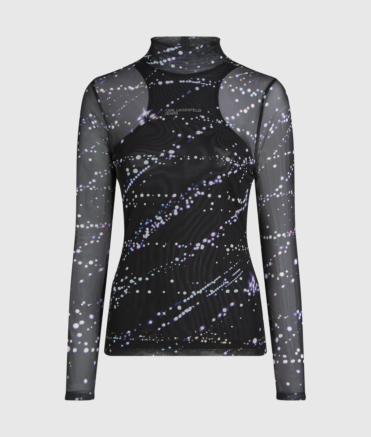 Mesh constellation print top