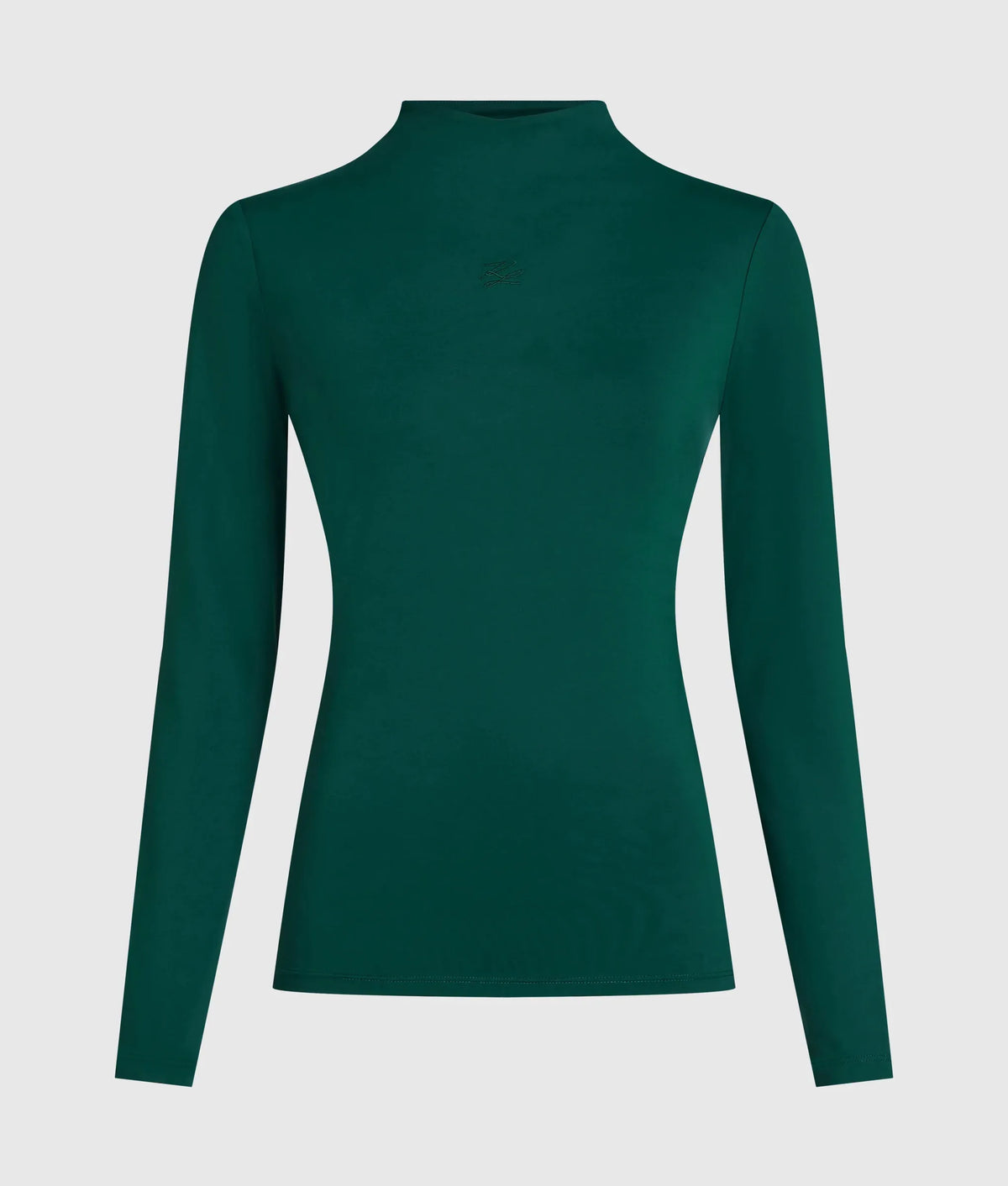Mock neck long-sleeved top