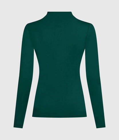 Mock neck long-sleeved top