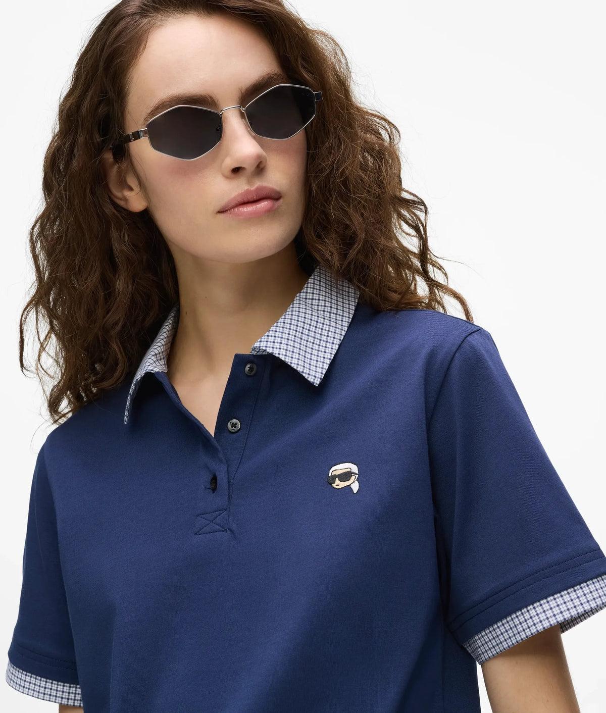Ikon check collar polo shirt