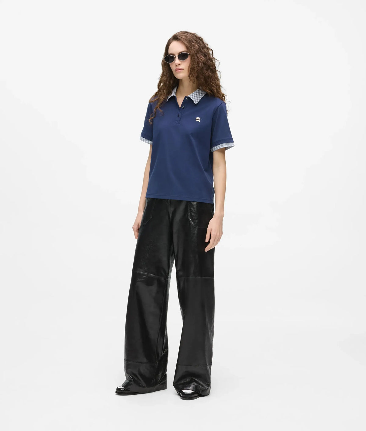 Ikon check collar polo shirt