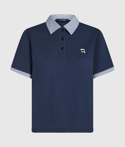 Ikon check collar polo shirt