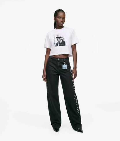 KLJ X Pietro Terzini cropped Karl T-shirt