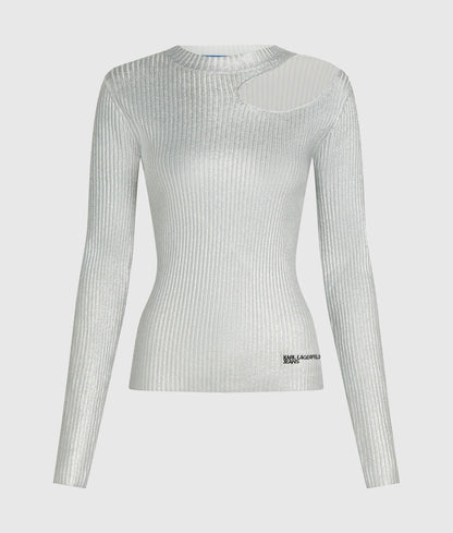 Metallic coated sweater