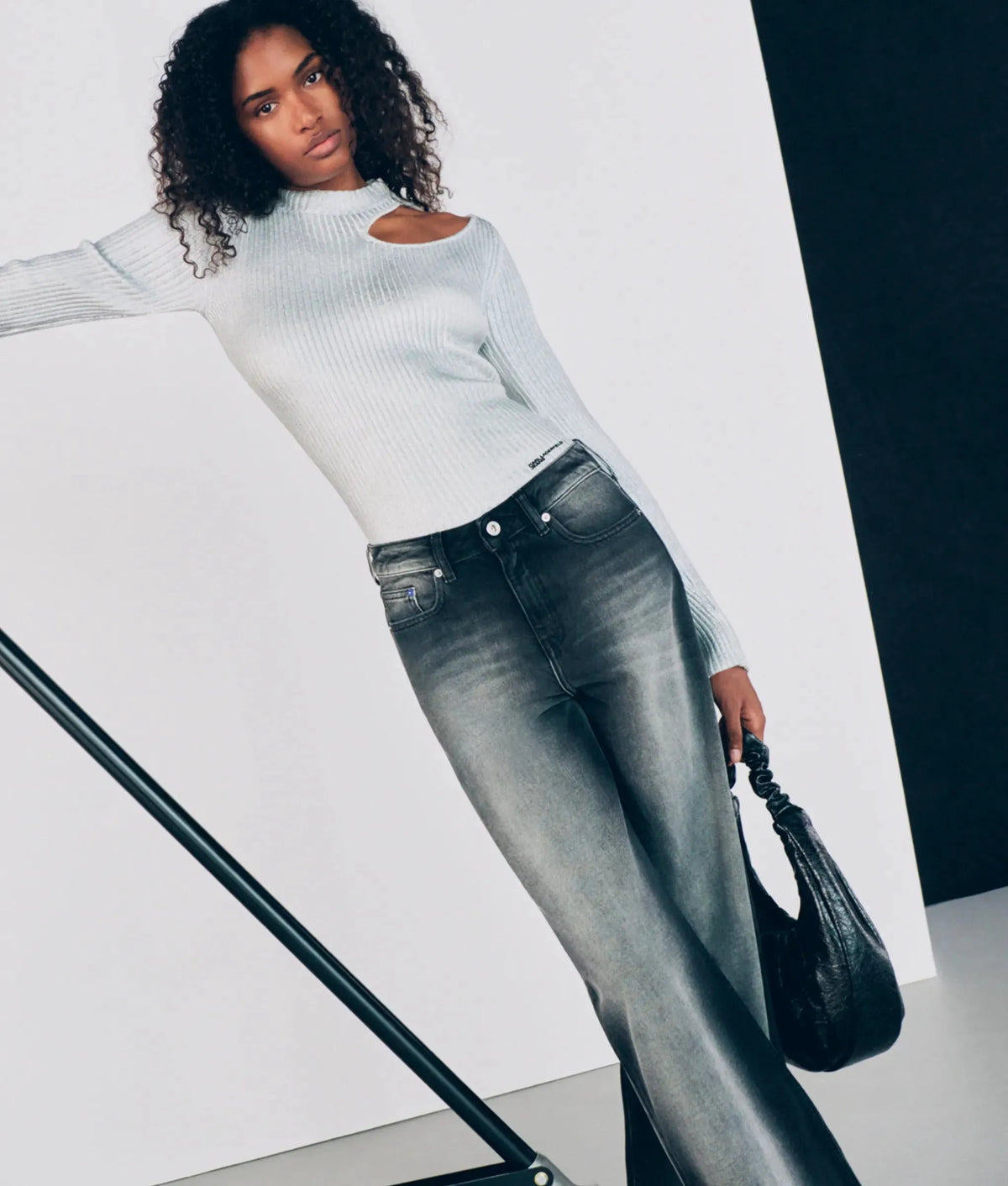Metallic coated sweater