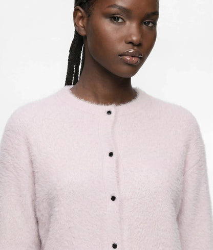 Cropped fluffy cardigan