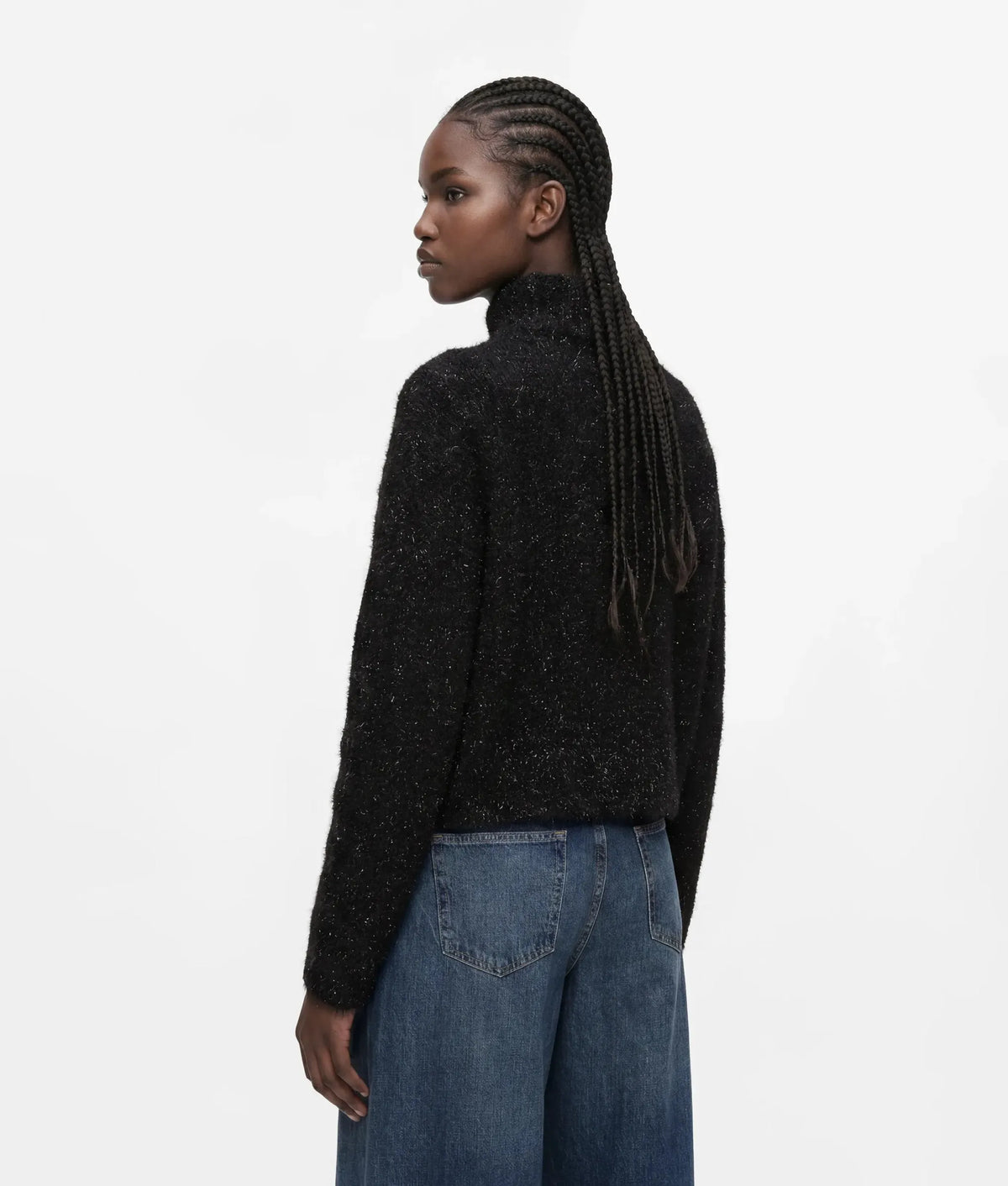 Fluffy half-zip sweater