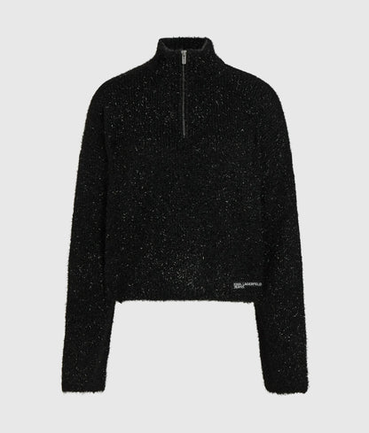 Fluffy half-zip sweater