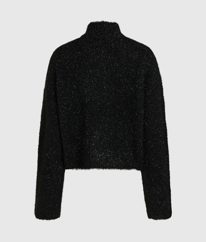 Fluffy half-zip sweater