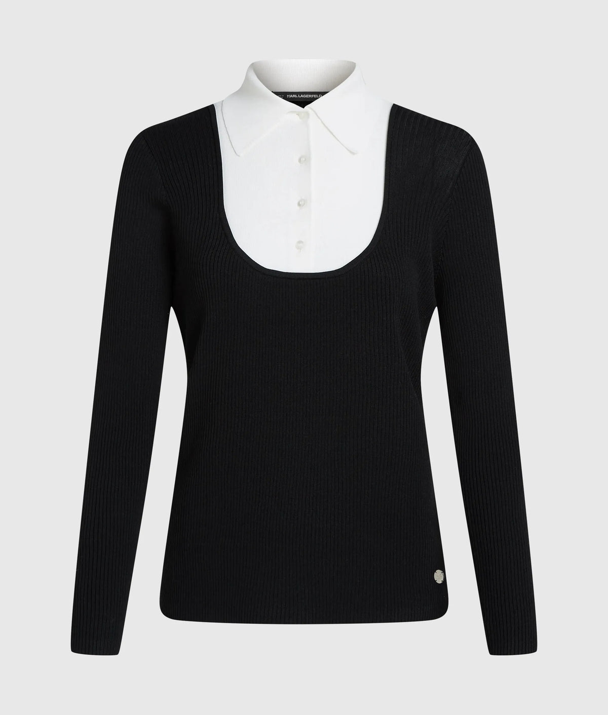Shirt detail sweater