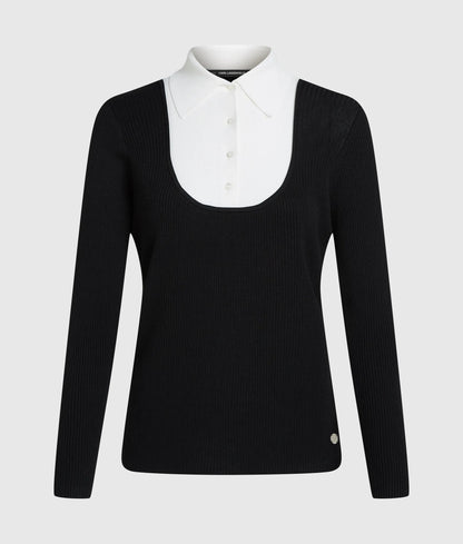 Shirt detail sweater