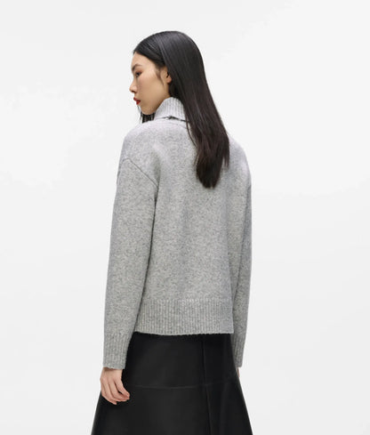 Soutache turtleneck sweater