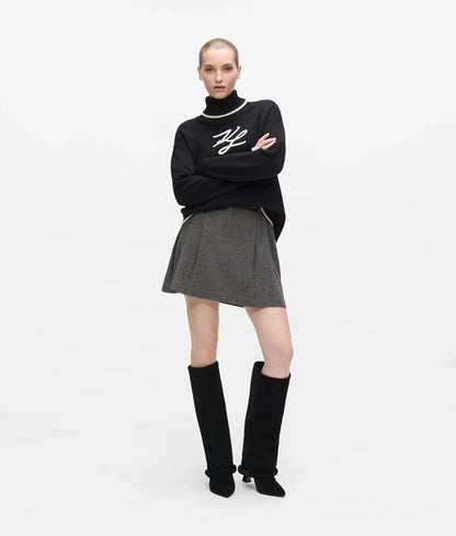 Soutache turtleneck sweater