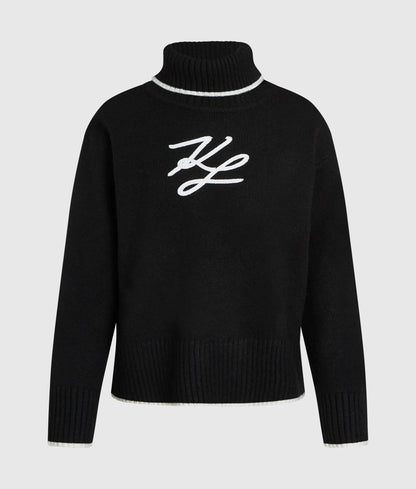 Soutache turtleneck sweater