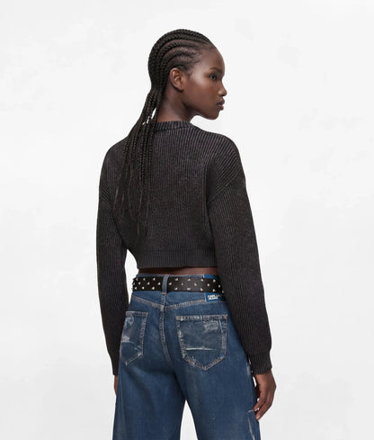Washed rib-knit sweater