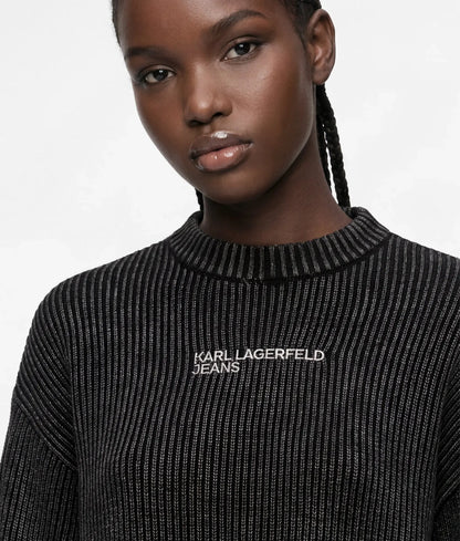 Washed rib-knit sweater