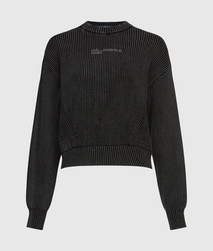 Washed rib-knit sweater