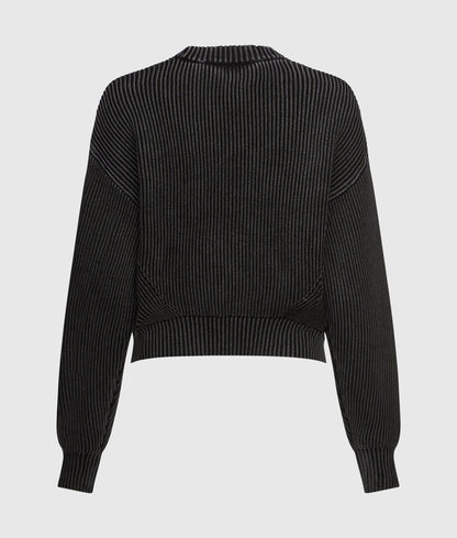 Washed rib-knit sweater