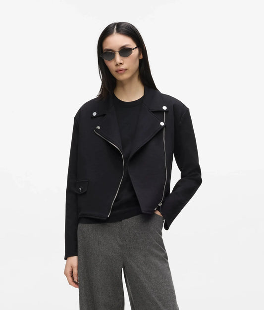 Zip-up biker sweatshirt