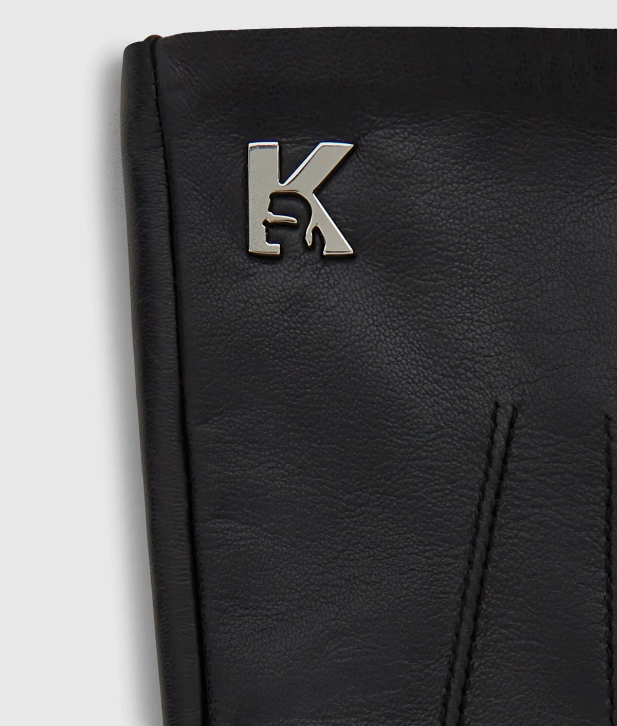 K logo leather gloves