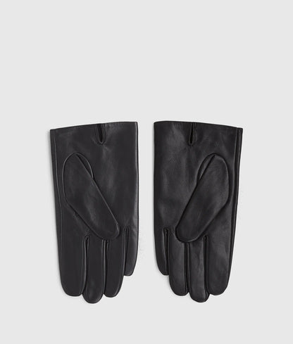 K logo leather gloves