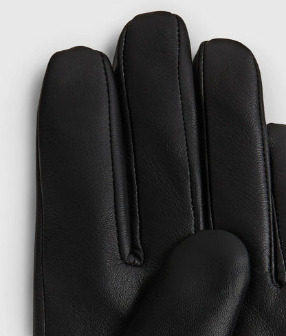 Logo leather gloves