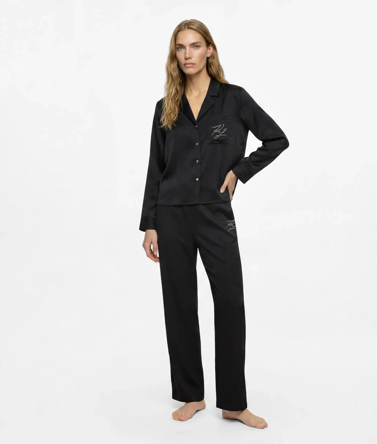 Autograph rhinestone pajama set