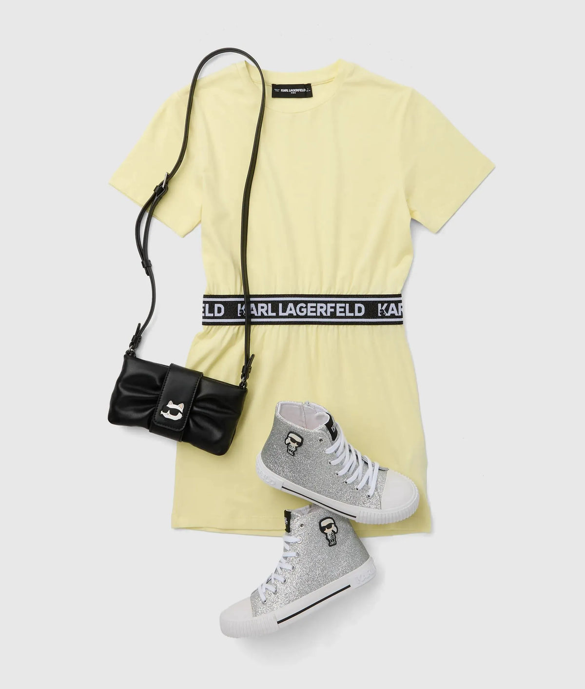 Girls logo tape T-shirt dress