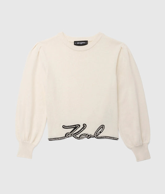 Girls Signature cashmere-blend sweater