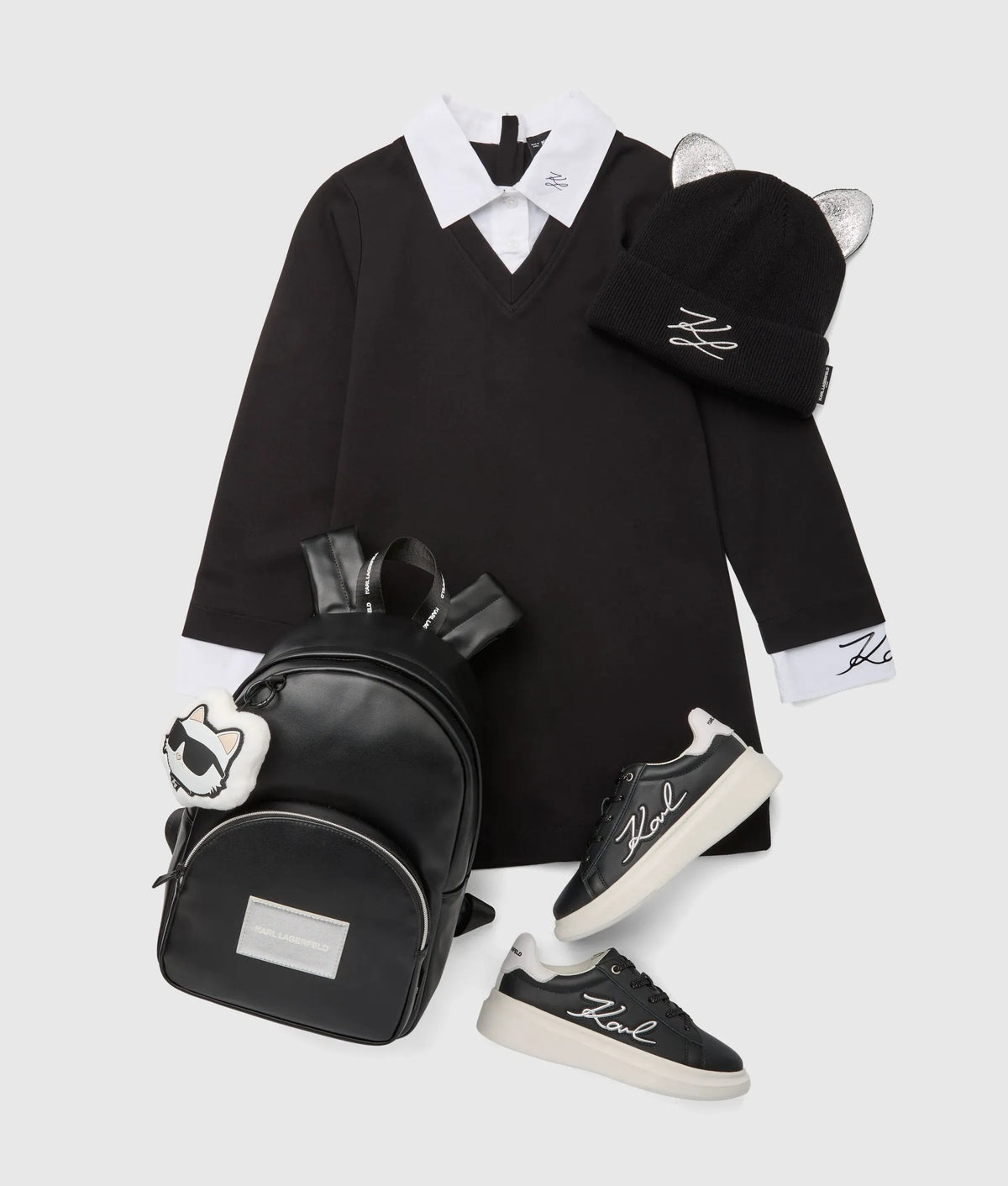 Girls contrast collar dress