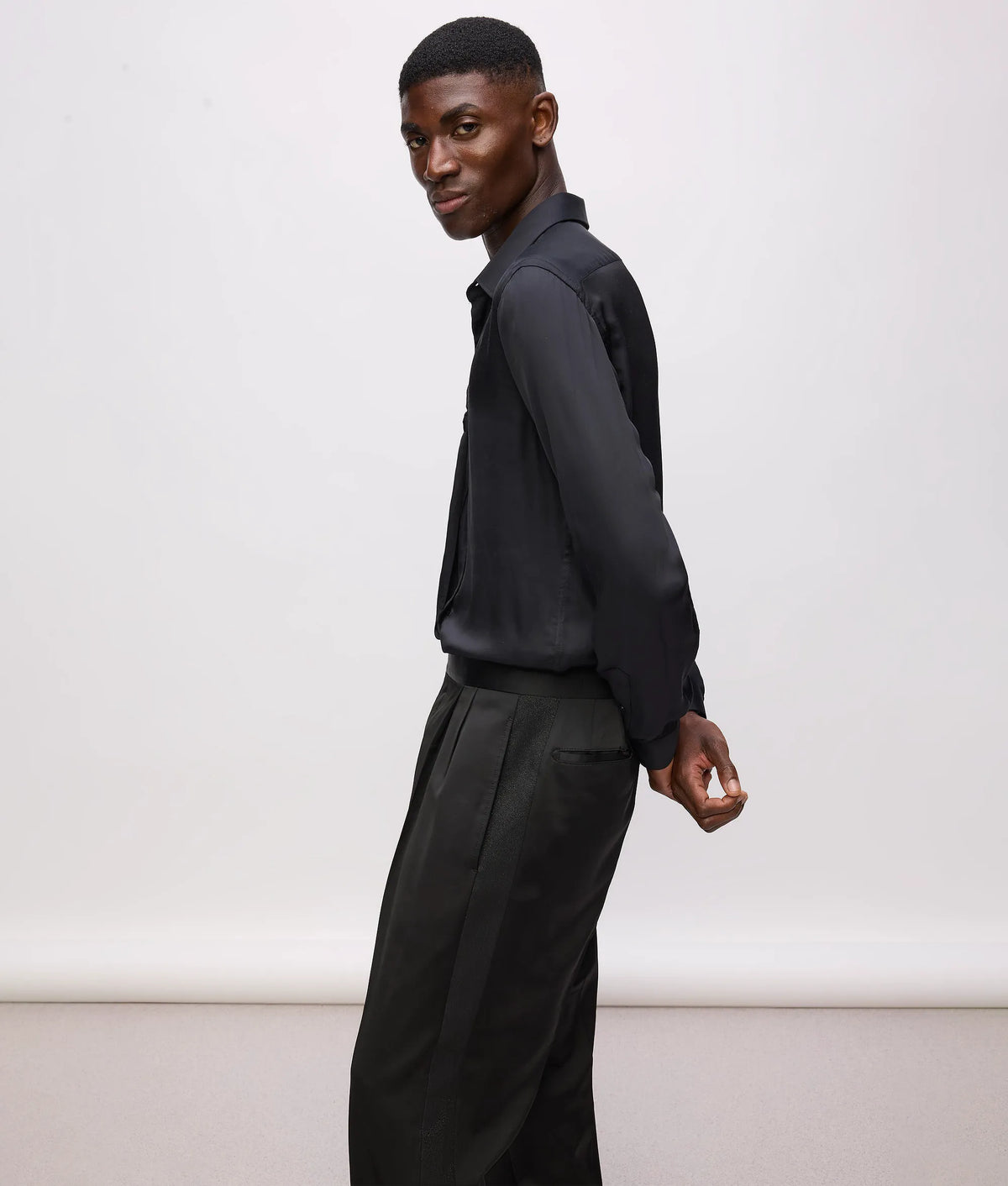 KL Studio satin detail pants