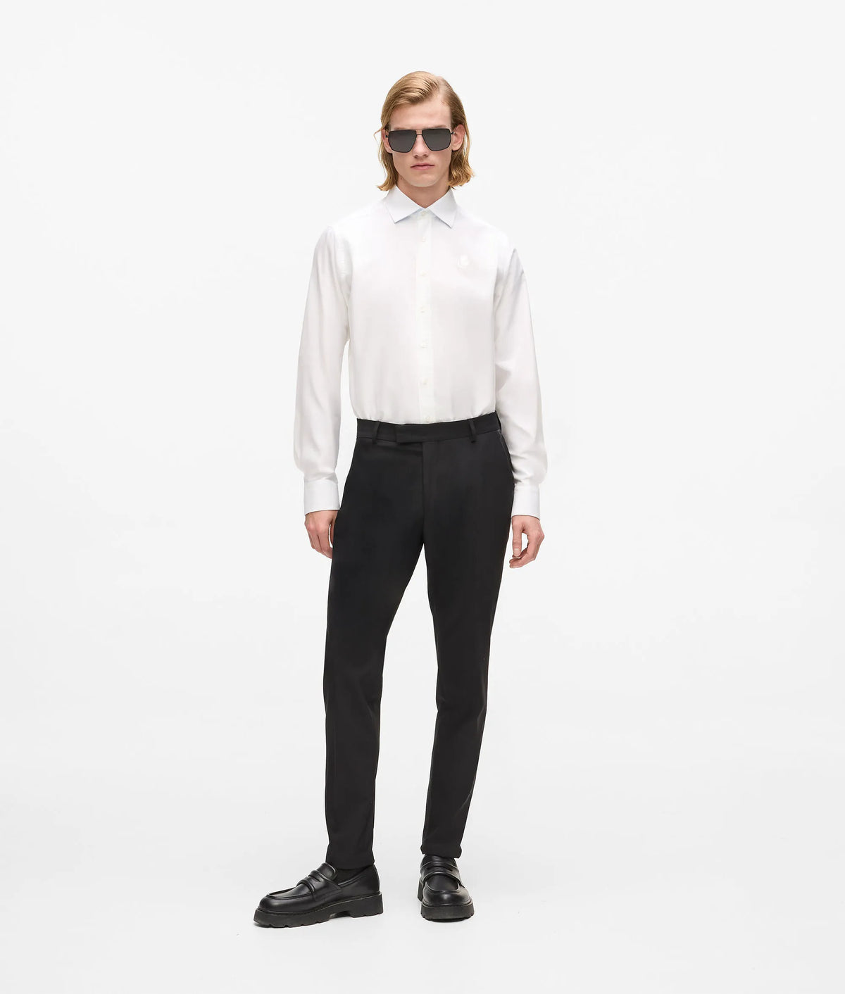 Faux-leather detail pants