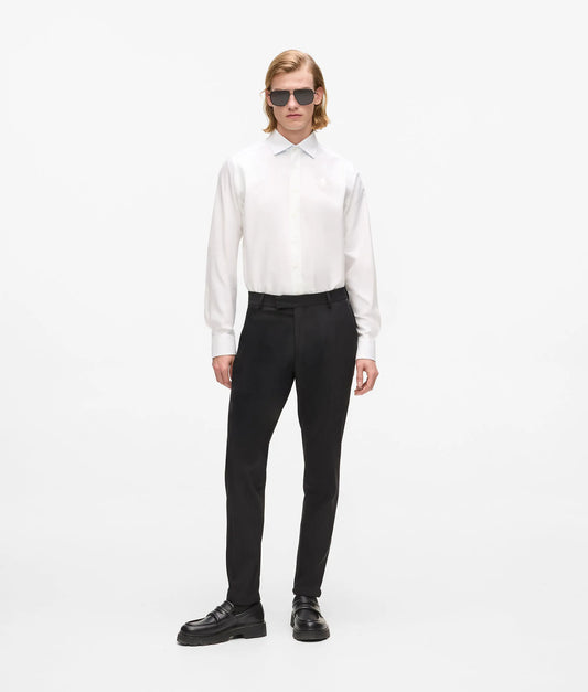 Faux-leather detail pants