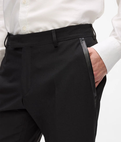 Faux-leather detail pants
