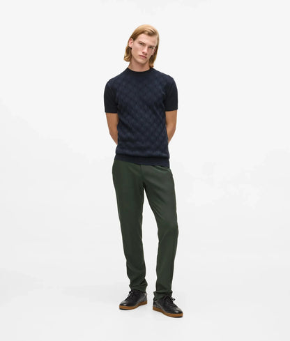 Textured short-sleeved sweater