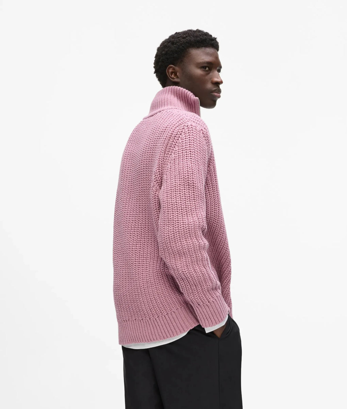 Knitted half-zip sweater