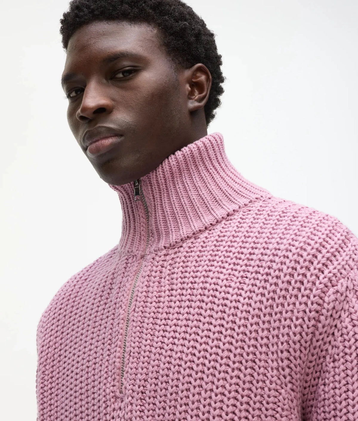Knitted half-zip sweater