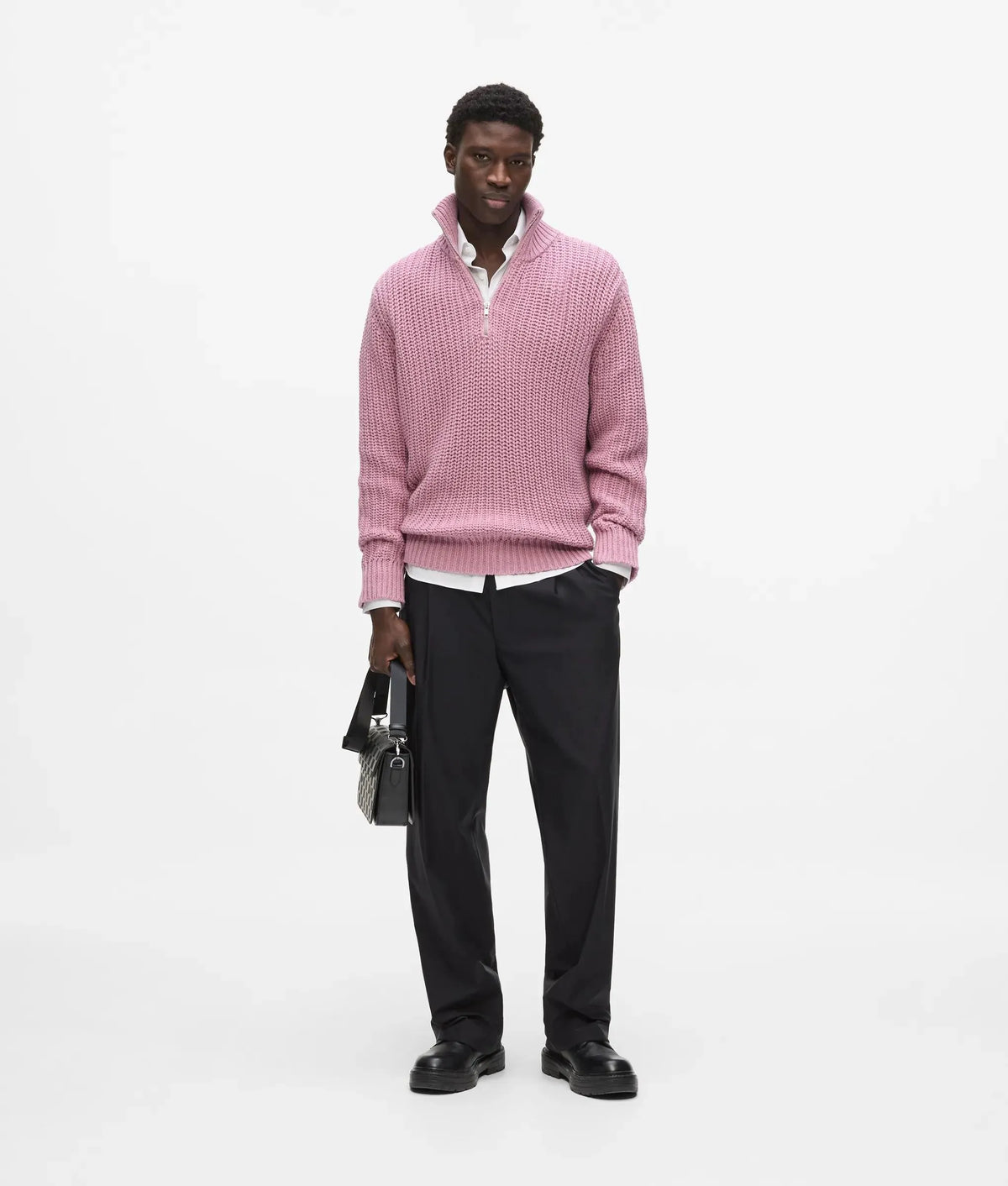 Knitted half-zip sweater