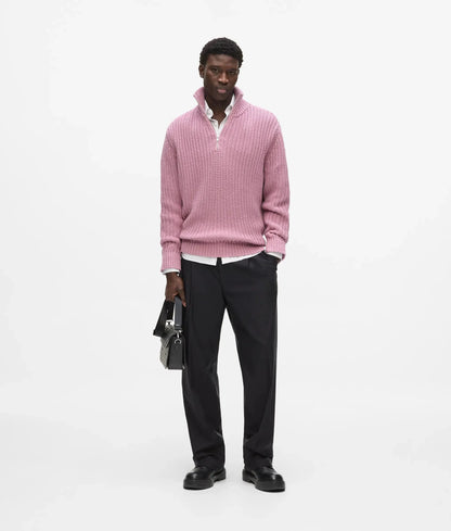 Knitted half-zip sweater