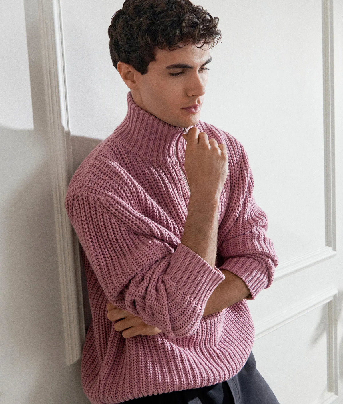 Knitted half-zip sweater