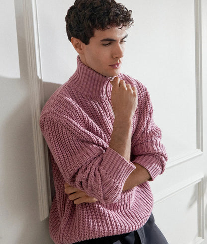 Knitted half-zip sweater