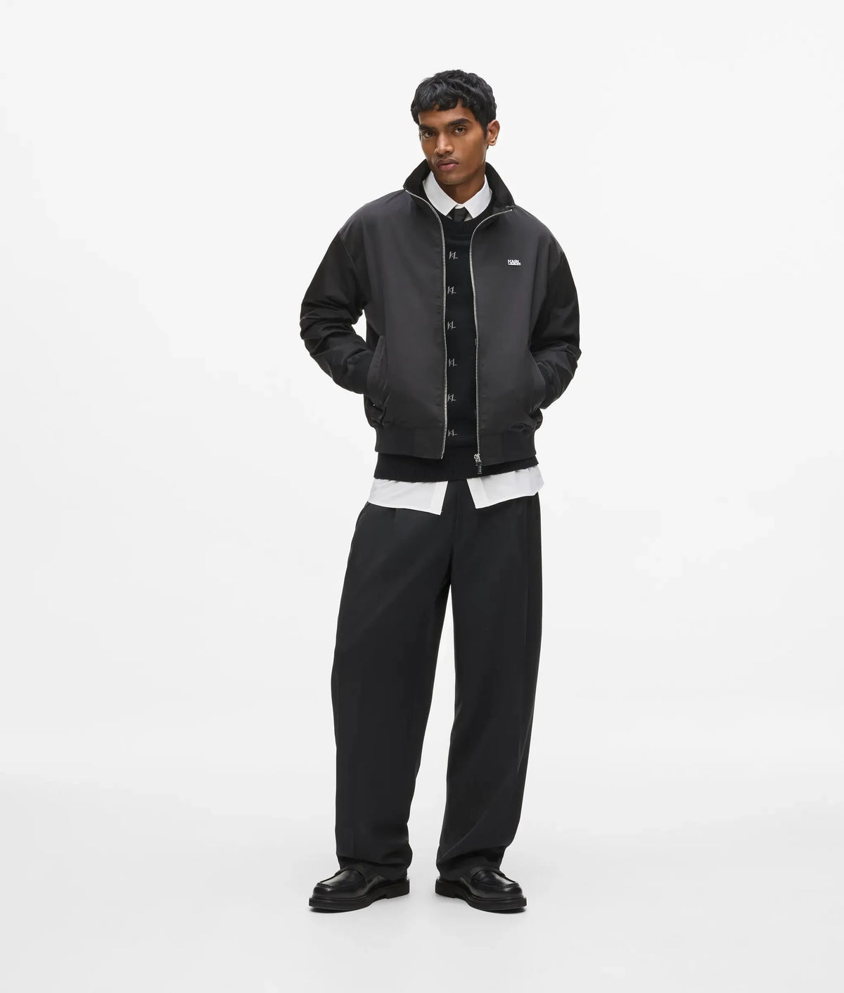 Zip-up blouson jacket