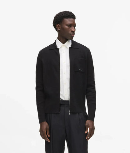 Knit zip-up jacket