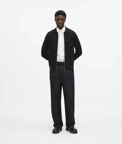 Knit zip-up jacket