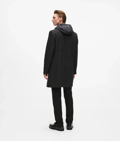 Transformer wool-blend coat