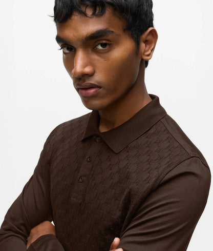 Monogram long-sleeved polo shirt